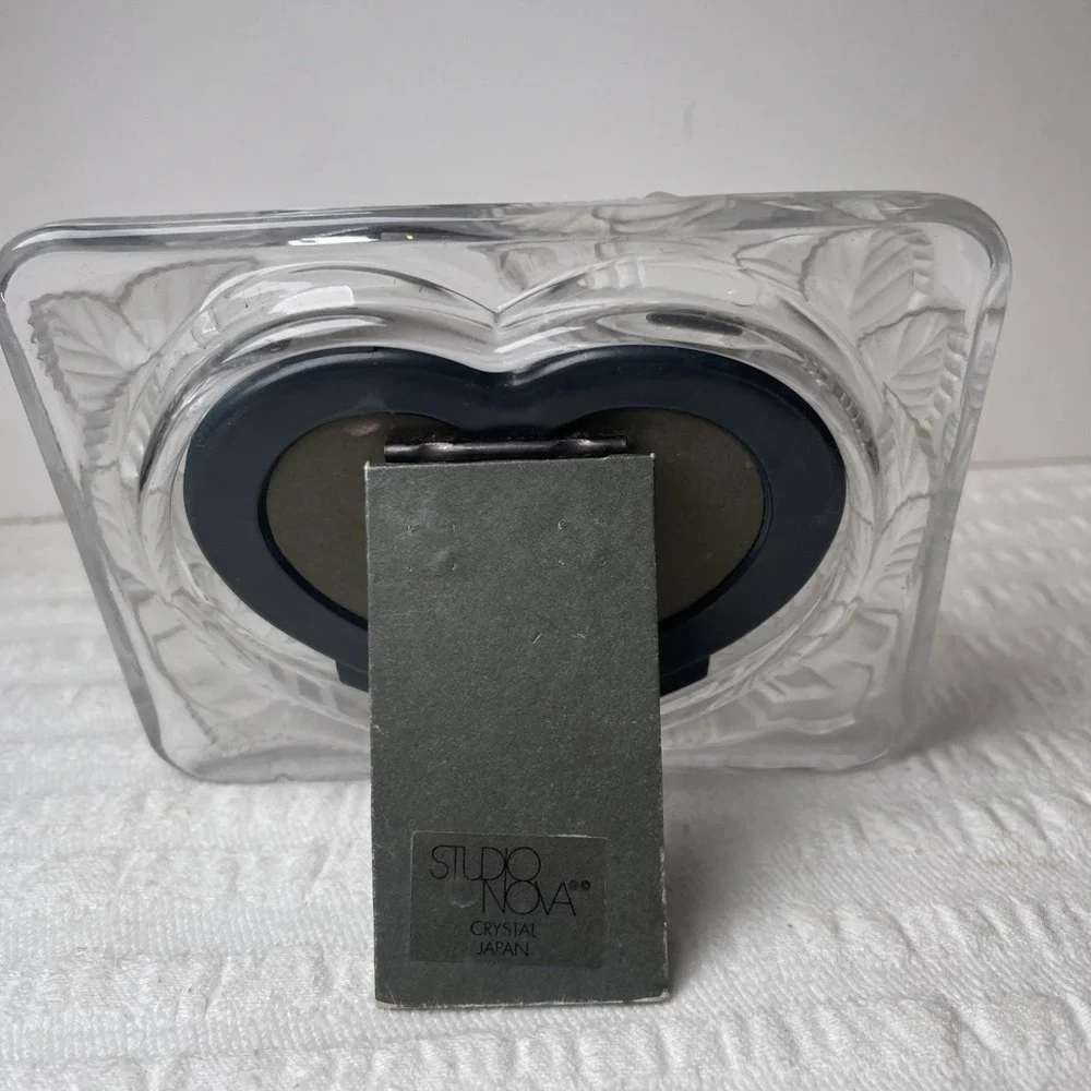 Vintage Home Beautiful Crystal Rose Clear Heart Frame 80s Cottage Boho Wedding